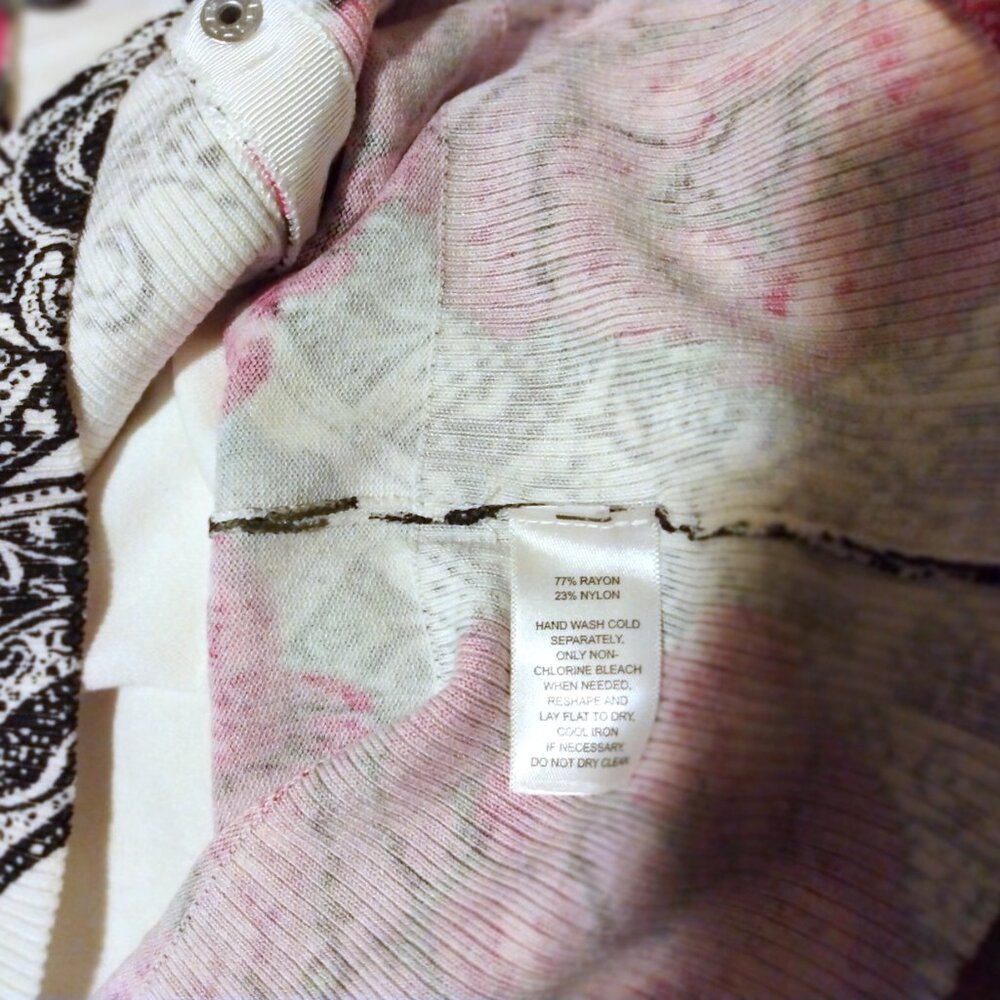 White House Black Market Rhinestone Floral Cardigan S Boho Chic Cottagecore - Picture 6 of 9